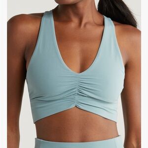 Zella studio luxe ballet long line sports bra in gray thunder - medium